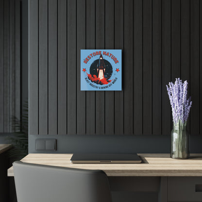 "Restore Nature", Acrylic Wall Prints (French Cleat Hanging) (Sky Blue)