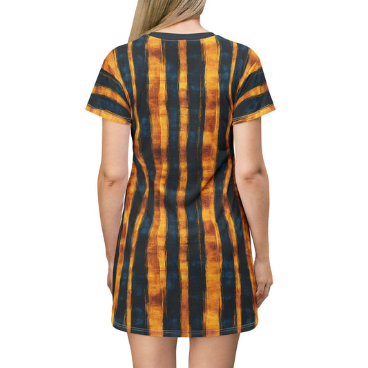 "Paleo Wolf Clan", T-Shirt Dress (Paleo Wolf Blue Collar)
