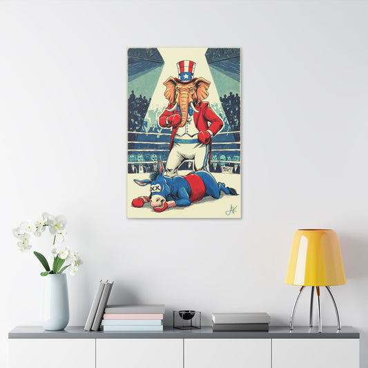 "Brutal Woke Knockout 2024", Stretched Classic Canvas Print