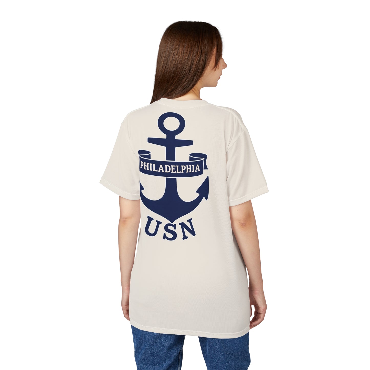 "USN Anchor", Unisex T-shirt (Whitecap)