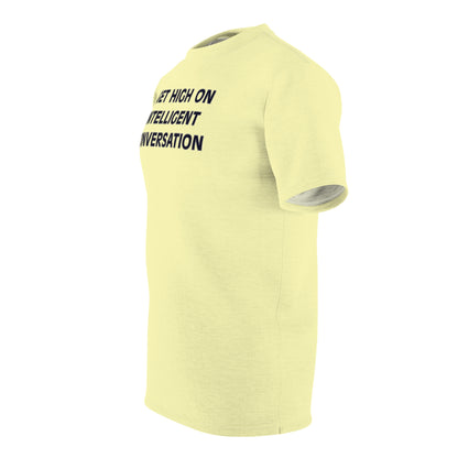 "Intelligent Conversation", Unisex T-shirt (Lamenters Yellow)
