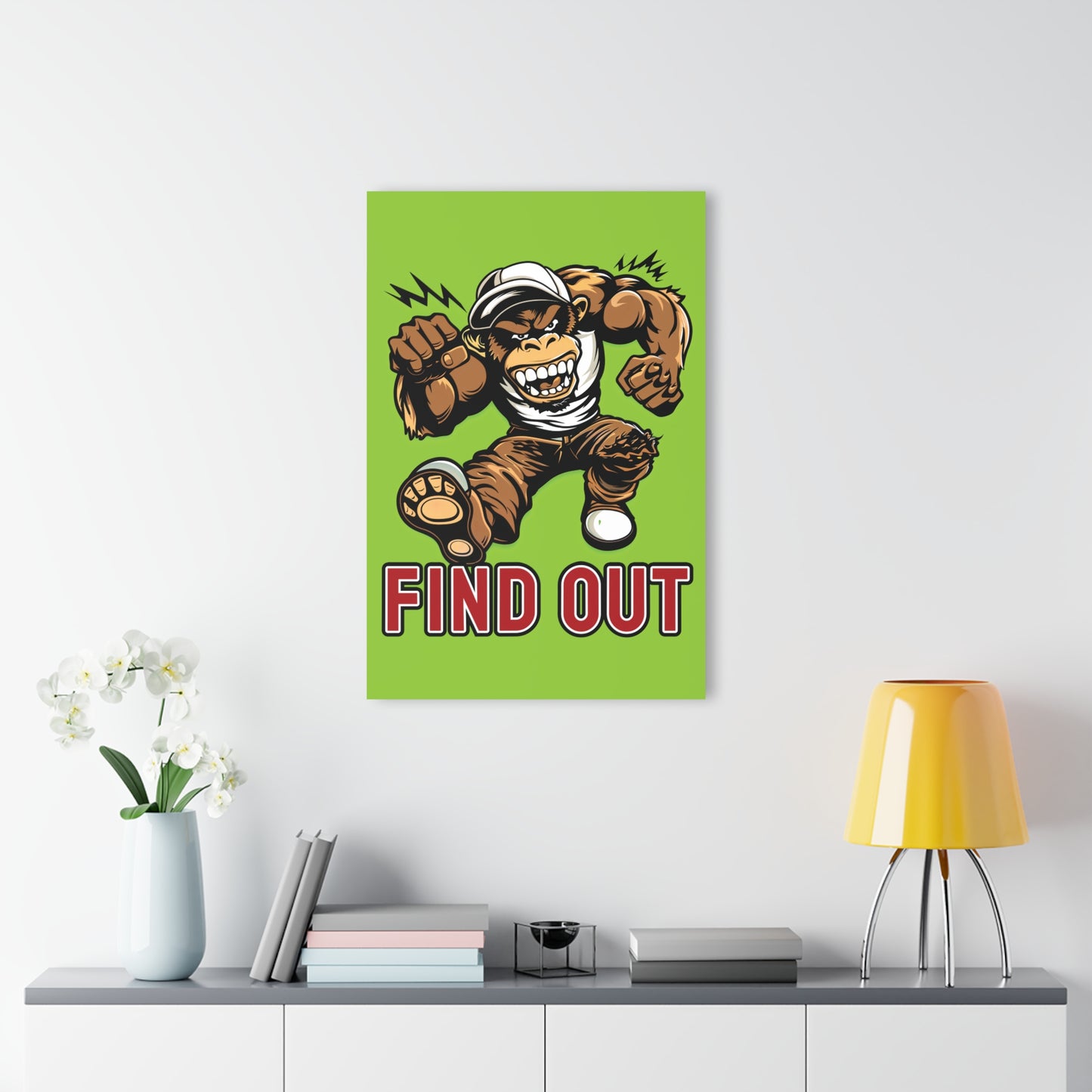 "Find Out", Acrylic Wall Prints (French Cleat Hanging) (Chartreuse Green)