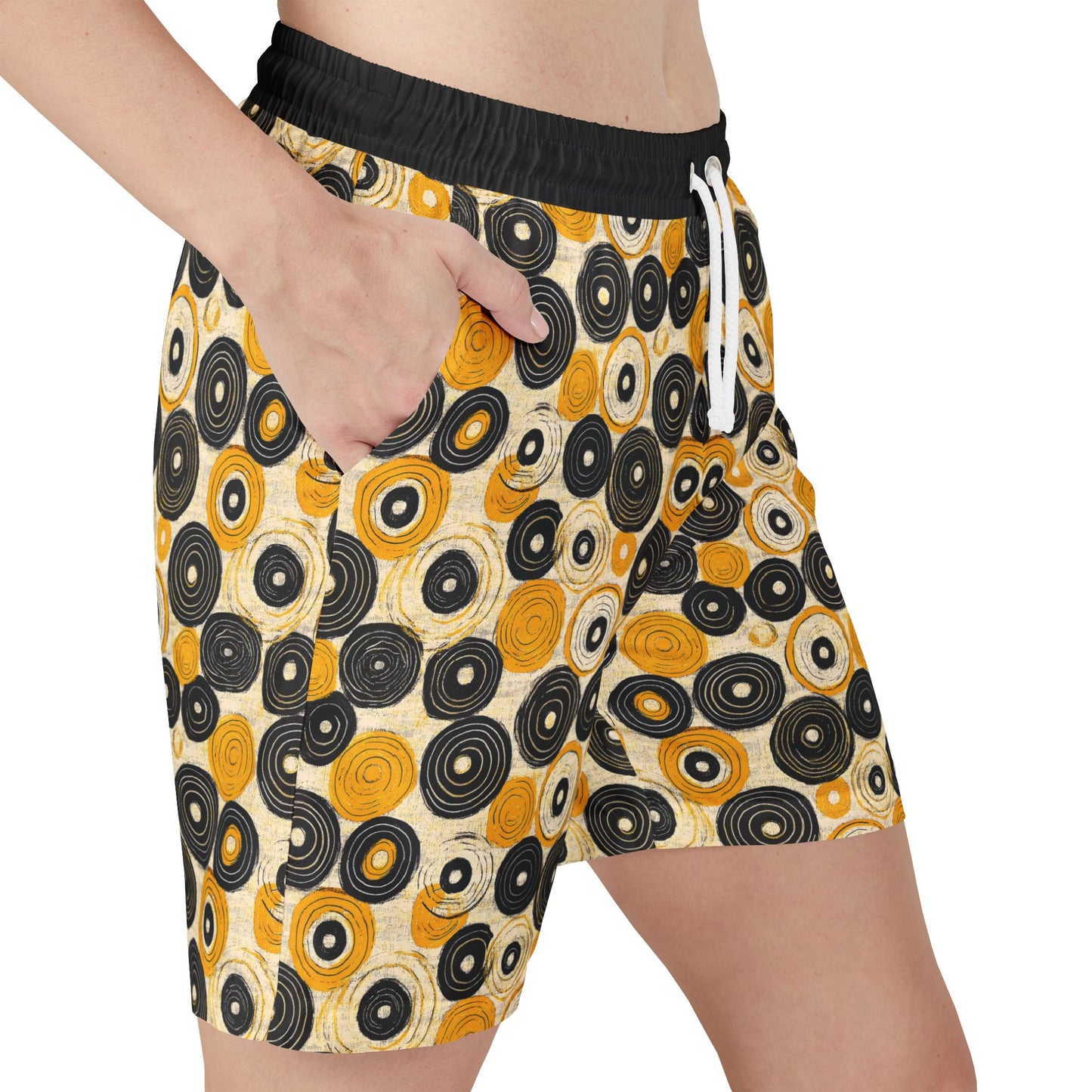 "Old 45's", Swim Shorts (70's Black Waistband)