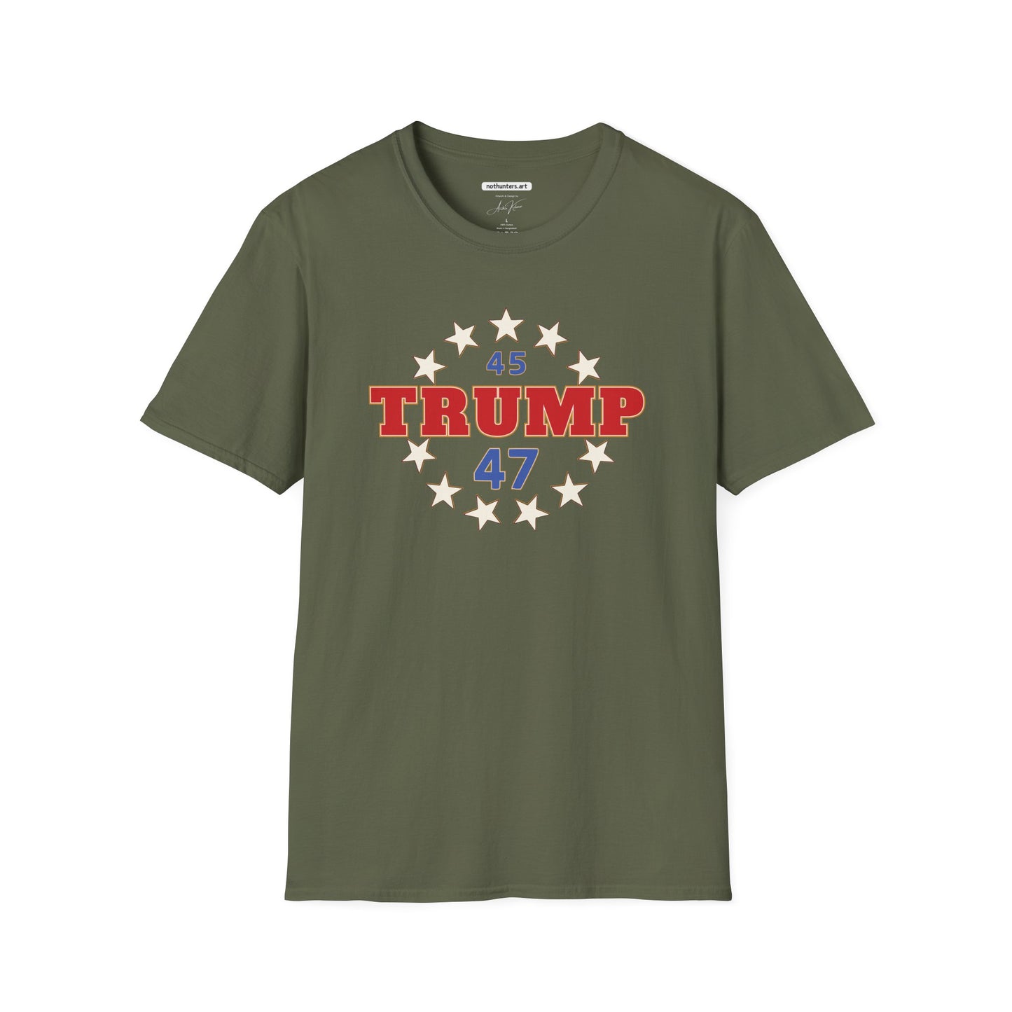 "Trump 45-47 Circle of Stars", Unisex Softstyle T-Shirt