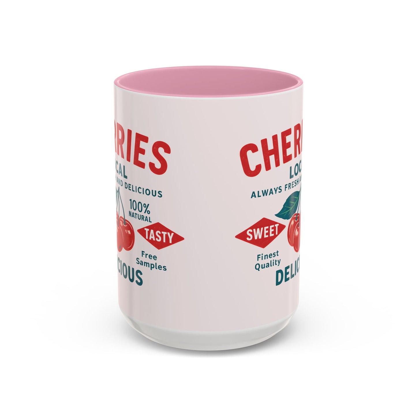 "Delicious Cherries", Colorful Mugs (11oz, 15oz) (Sea Salt Sherbet)