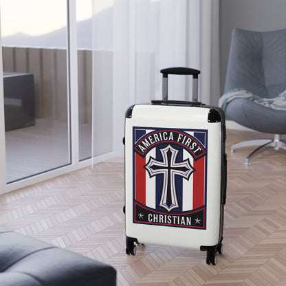 "America First Christian" Wall Art #11 Suitcases (Alabaster White)