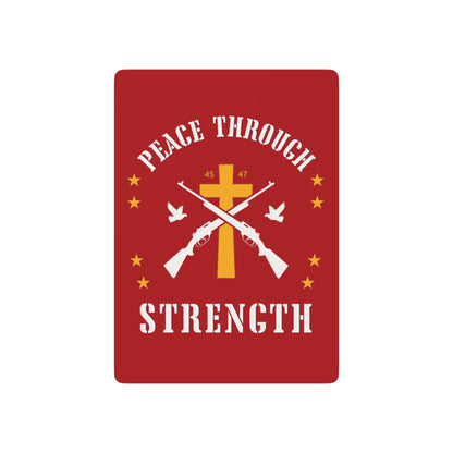 "Peace Through Strength" #01, Political Playing Cards (Blood Red)