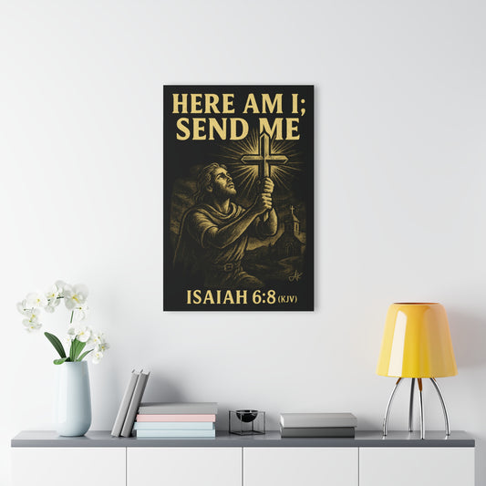 "Isaiah 6:8 (KJV)", Acrylic Wall Prints (French Cleat Hanging) (Shadow Black)