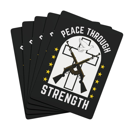 "Peace Through Strength" #01, Political Playing Cards (70's Black)