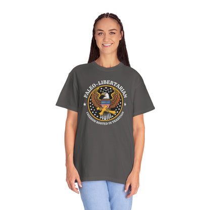"Paleo-Libertarian" #01, Unisex T-shirt (Dark Colors)