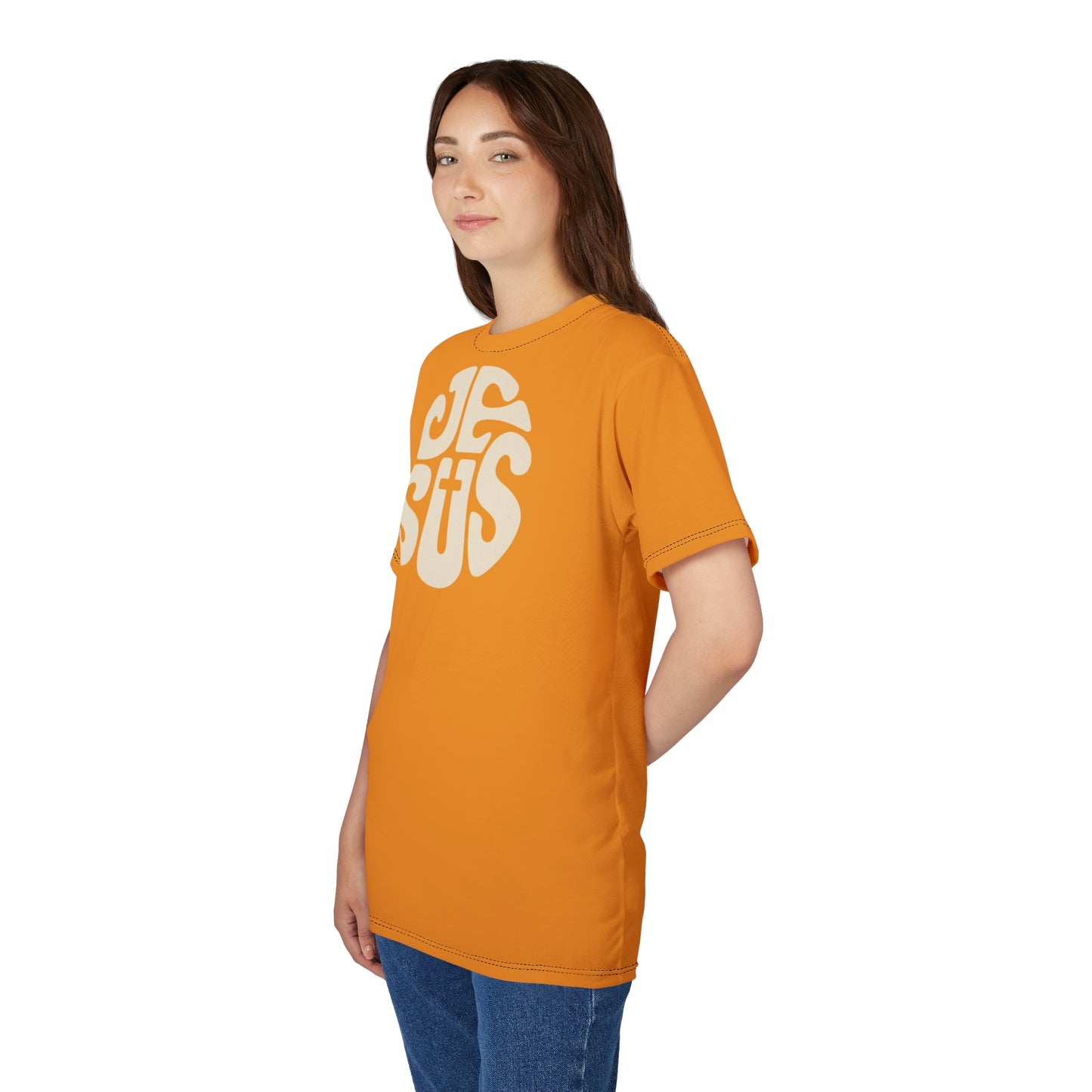 "Retro Jesus", Unisex T-shirt (Tree Poppy)