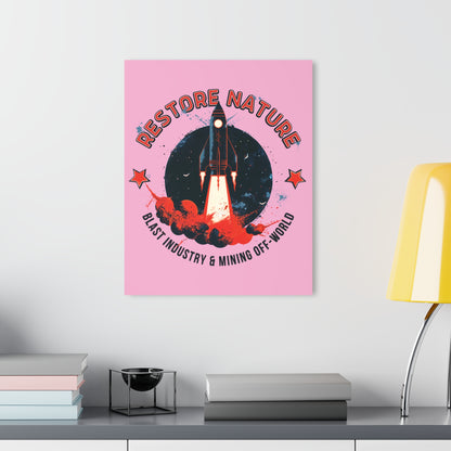 "Restore Nature", Acrylic Wall Prints (French Cleat Hanging) (Light Hot Pink)