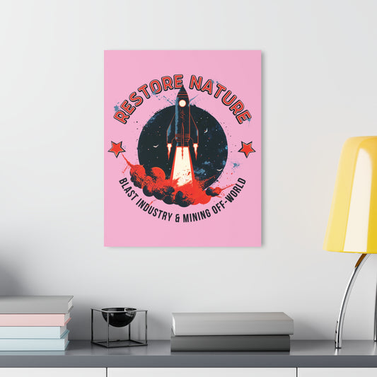"Restore Nature", Acrylic Wall Prints (French Cleat Hanging) (Light Hot Pink)