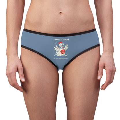 "Climate Alarmism - The Real Threat to Society" #22, Women's Briefs (Denim Blue)