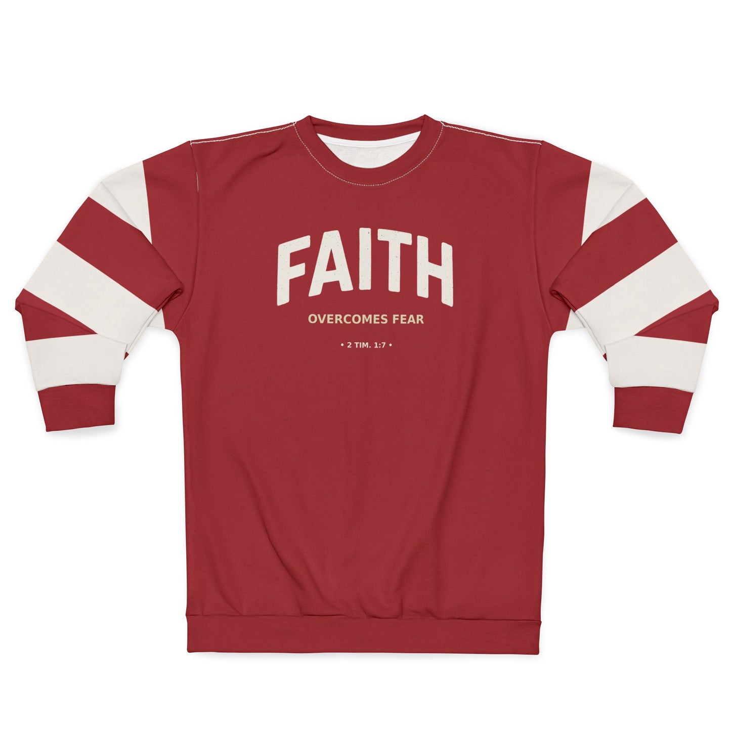 "Faith Overcomes Fear", Unisex Sweatshirt (Cherry Red)