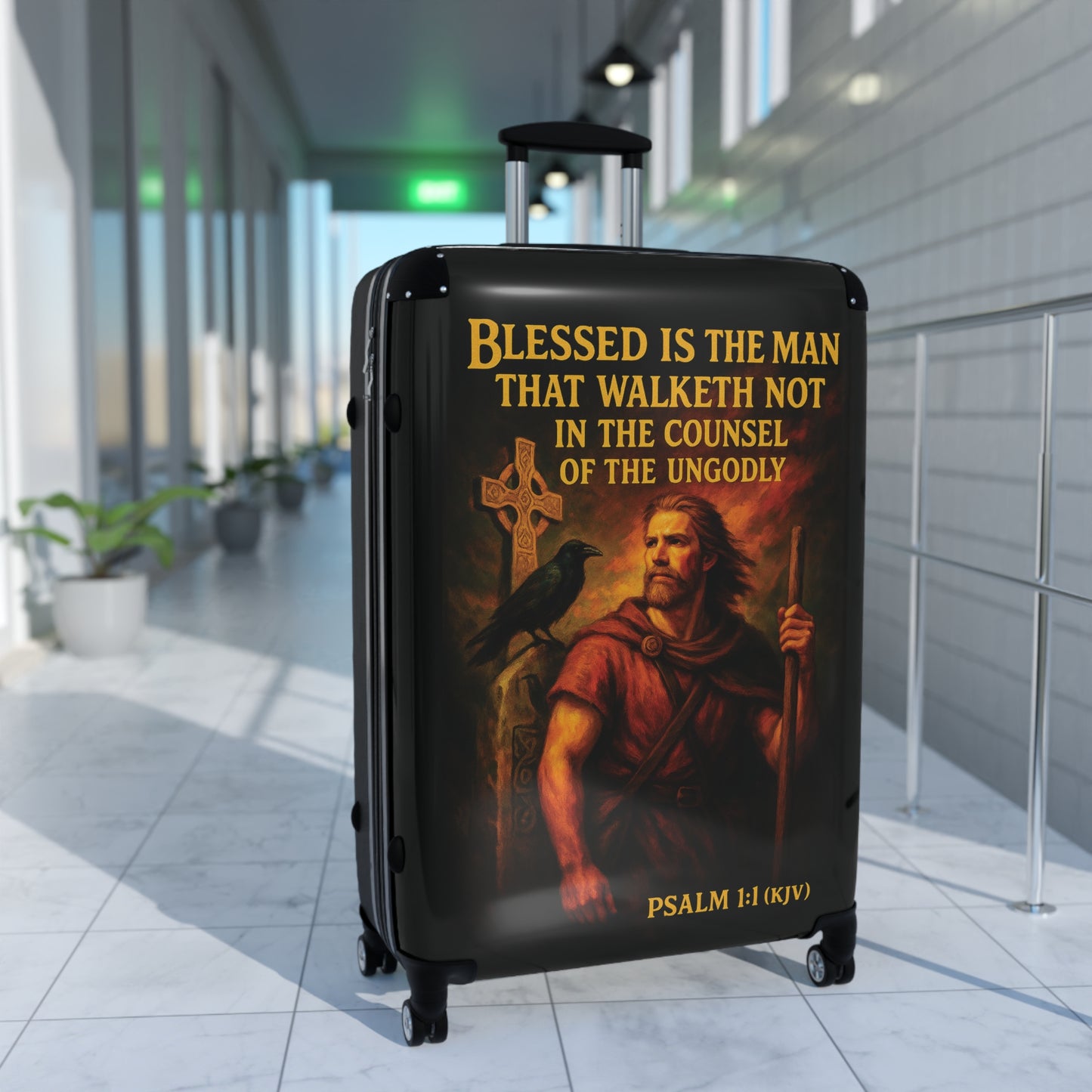 "Psalm 1:1 (KJV), Suitcases (Void Black)