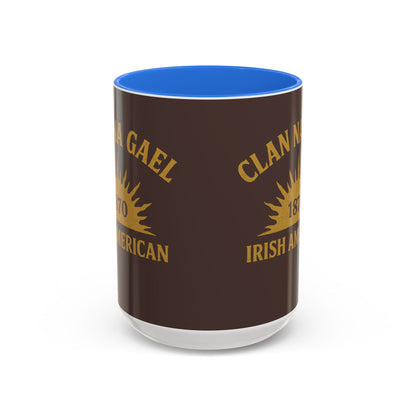 "Clan na Gael - Irish American", Colorful Mugs (11oz, 15oz) (Wild Boar Brown)