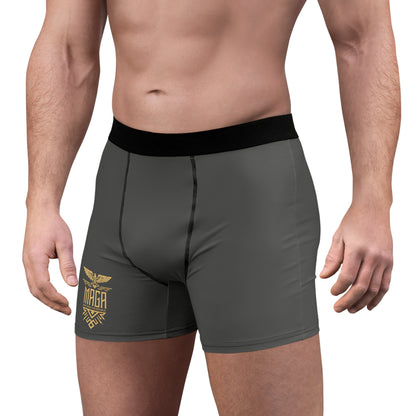 "MAGA Restoring the Republic" #02, Men's Boxer Briefs (Panzer Grey)