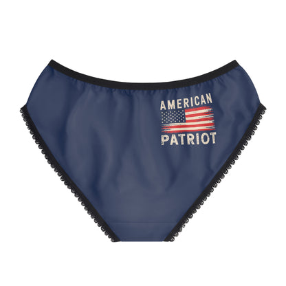 "American Patriot" with Flag #02, Women's Briefs (Old Glory Blue)