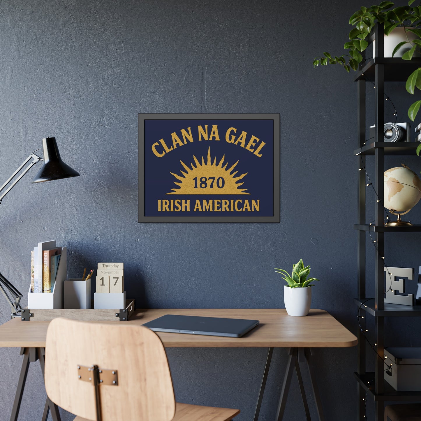 "Clan na Gael - Irish American", Framed Paper Poster (Mariana Blue)