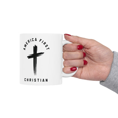 "America First Christian" #05, White Mug (11oz & 15oz)