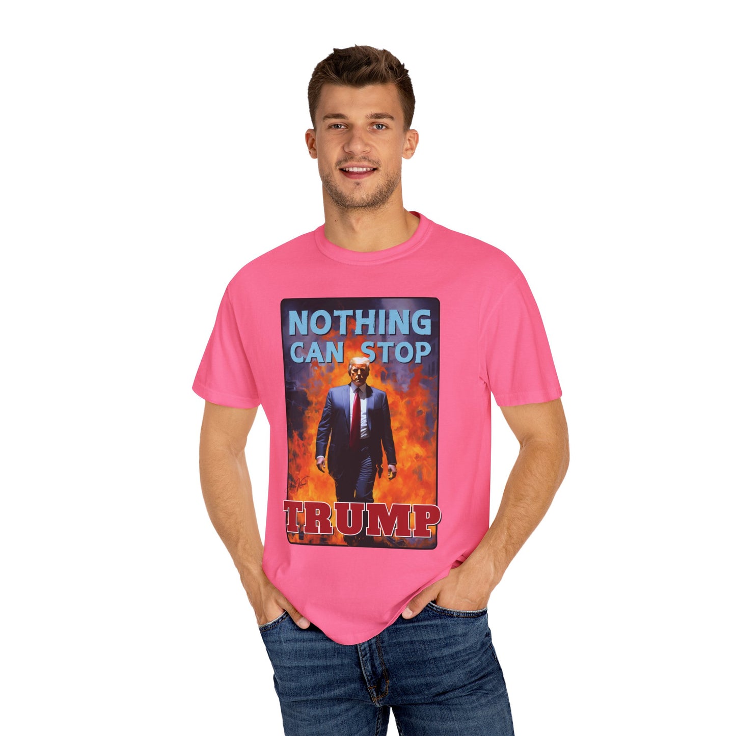 "Nothing Can Stop Trump", Unisex T-shirt (Dark Colors)