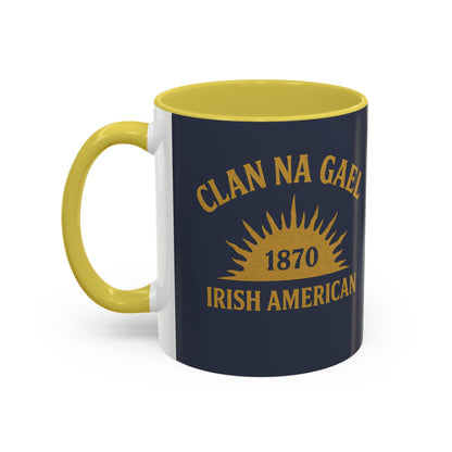 "Clan na Gael - Irish American", Colorful Mugs (11oz, 15oz) (Blue Burka Grey)