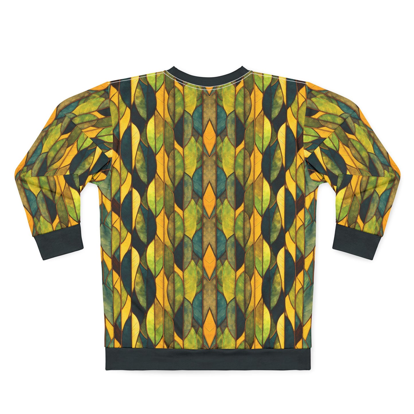 "Inner Grove", Unisex Sweatshirt (Eucalyptus Green Collar, Cuffs & Waistband)