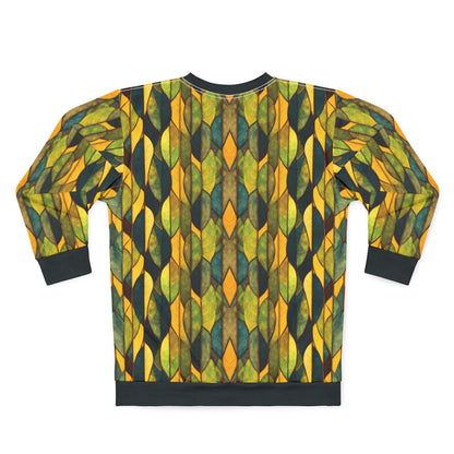 "Inner Grove", Unisex Sweatshirt (Eucalyptus Green Collar, Cuffs & Waistband)