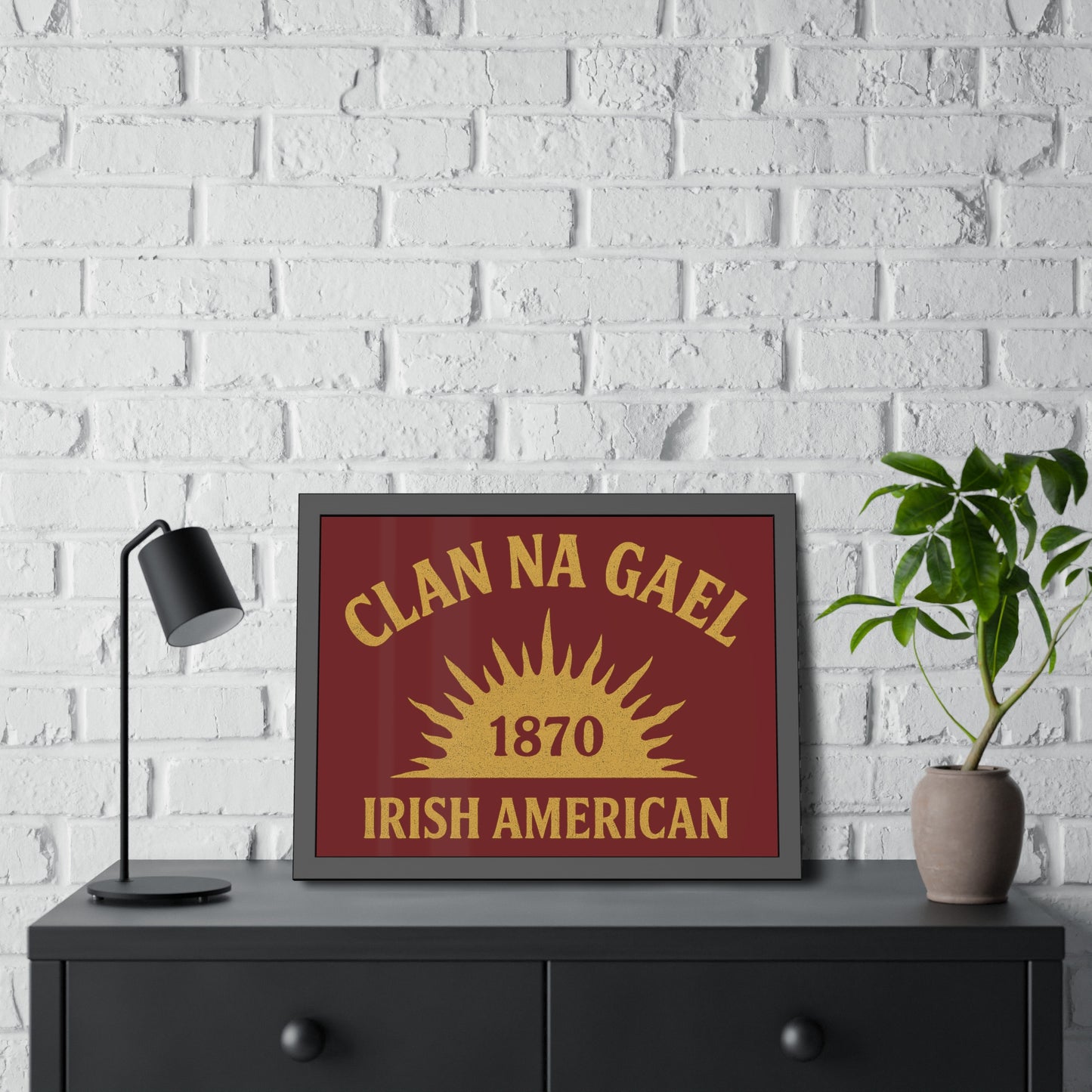 "Clan na Gael - Irish American", Framed Paper Poster (Palladius Red)