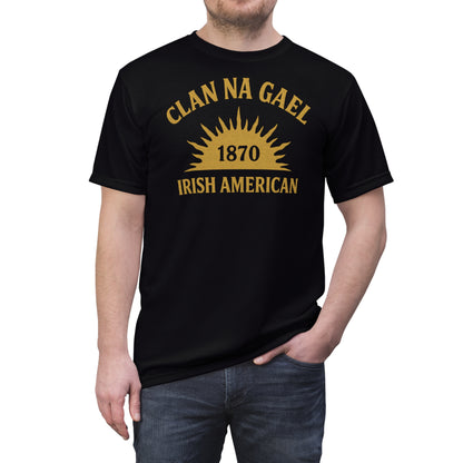 "Clan na Gael - Irish American", Unisex T-shirt (Raven Black)