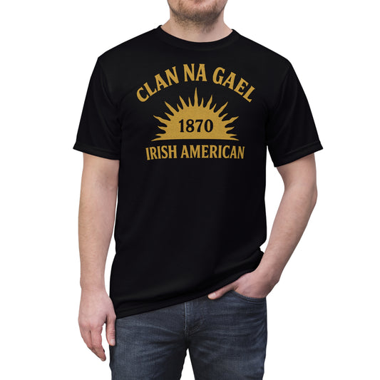 "Clan na Gael - Irish American", Unisex T-shirt (Raven Black)