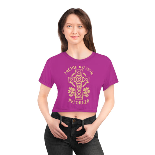 "Archie Kilmor Cross - Reforged" #01, Crop Tee (Prairie Foxglove Pink)