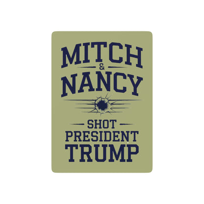 "Mitch & Nancy Shot President Trump", Political Playing Cards (70’S Pear Green)