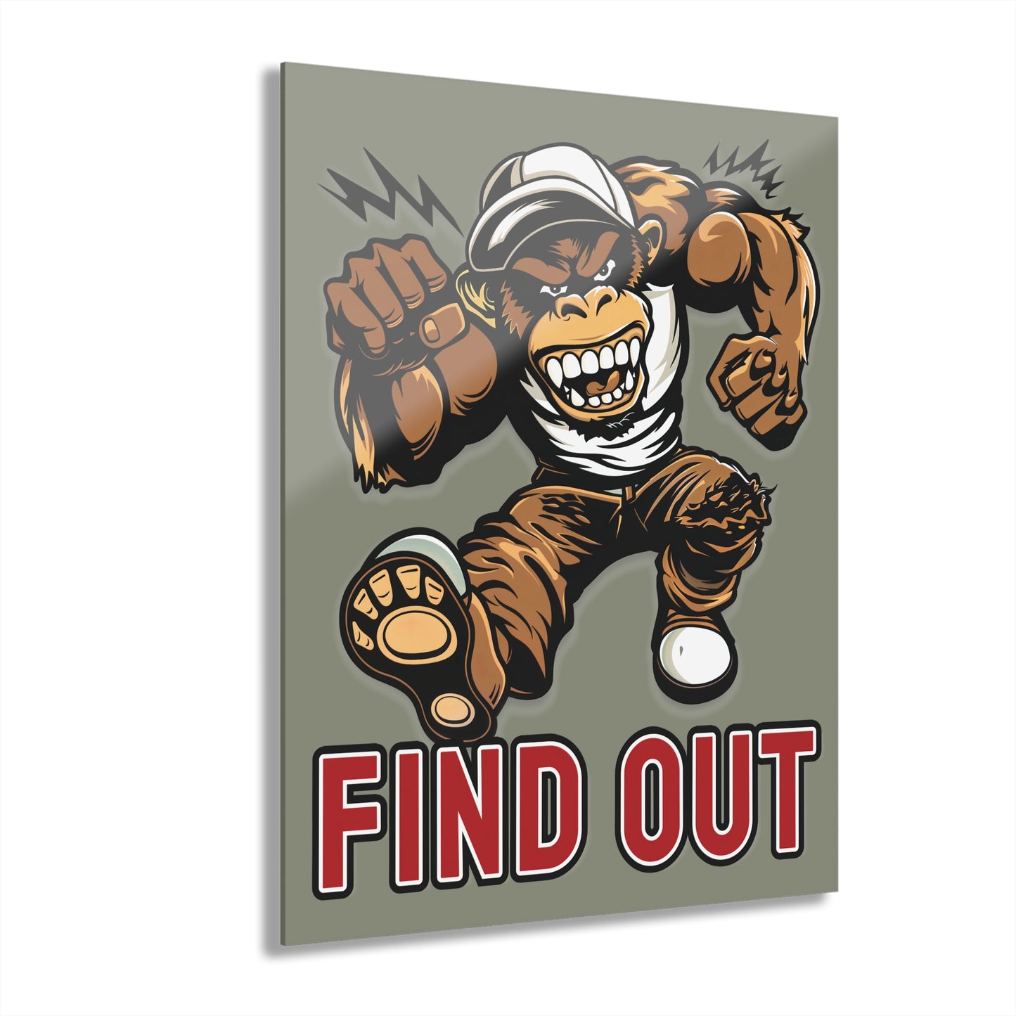 "Find Out", Acrylic Wall Prints (French Cleat Hanging) (Striking Grey)