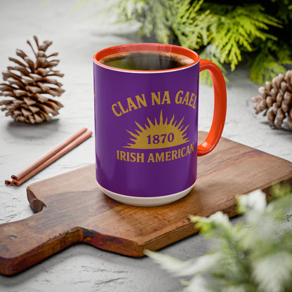 "Clan na Gael - Irish American", Colorful Mugs (11oz, 15oz) (Vesper Violet)