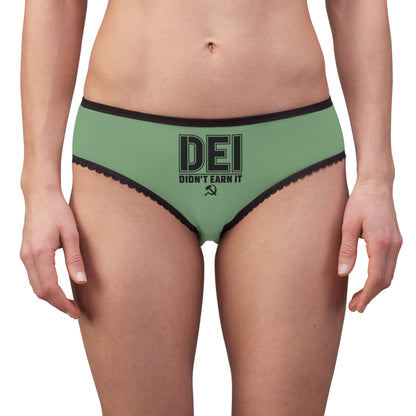"DEI - Didn't Earn It" #14, Women's Briefs (Zephyr Green)