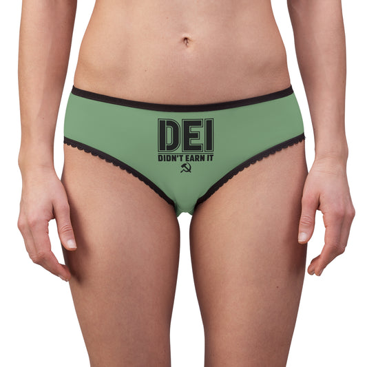 "DEI - Didn't Earn It" #14, Women's Briefs (Zephyr Green)