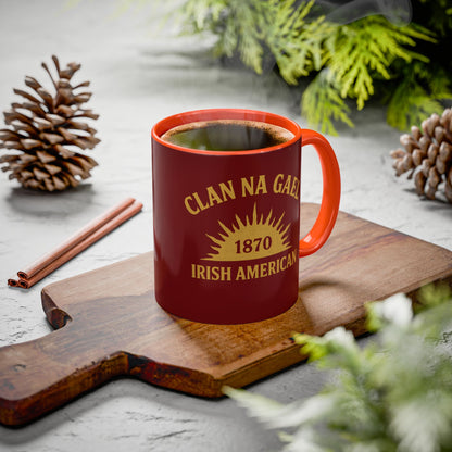"Clan na Gael - Irish American", Colorful Mugs (11oz, 15oz) (Palladius Red)