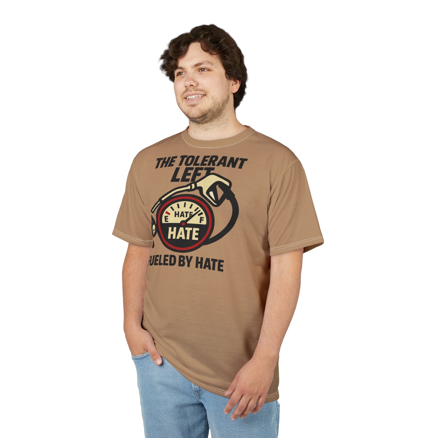 "The Tolerant Left", Unisex T-shirt (Camel Brown)
