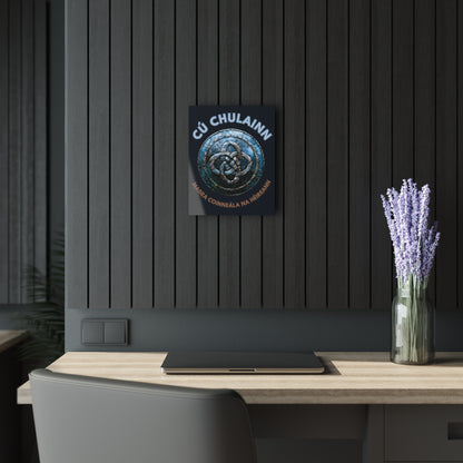 "Cú Chulainn Gaelic Shield" Acrylic Wall Print (French Cleat Hanging) (Blackstone Blue)