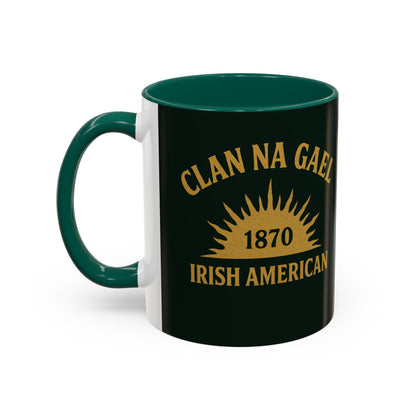 "Clan na Gael - Irish American", Colorful Mugs (11oz, 15oz) (Túath Green)