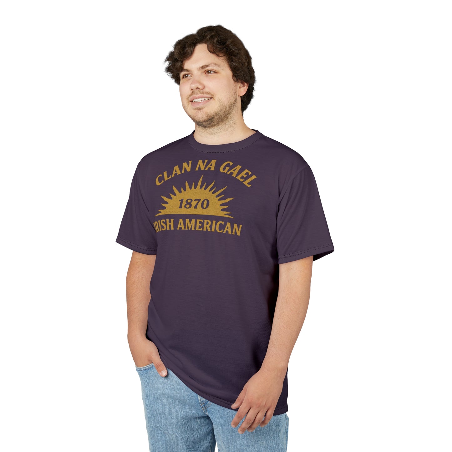 "Clan na Gael - Irish American", Unisex T-shirt (Purple Verbena)