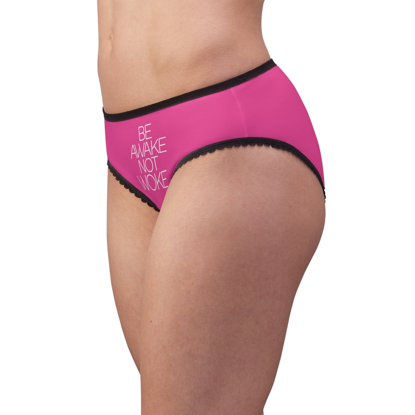 "Be Awake Not Woke" #2, Women's Briefs (Wild Strawberry)