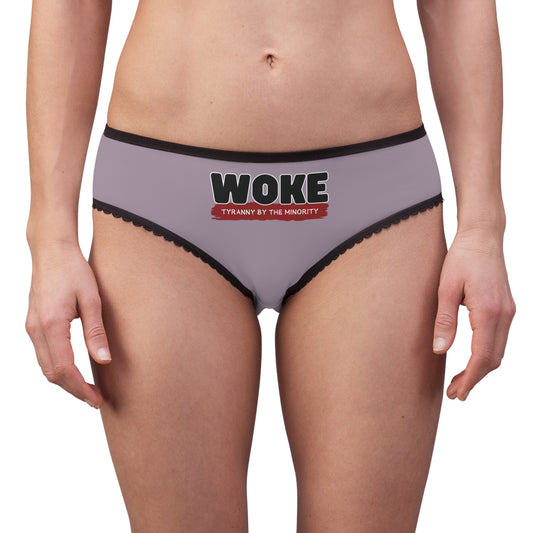 "Woke - Tyranny by the Minority", Women's Briefs (Rose Quartz Pink)