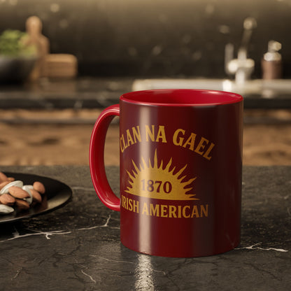 "Clan na Gael - Irish American", Colorful Mugs (11oz, 15oz) (Palladius Red)