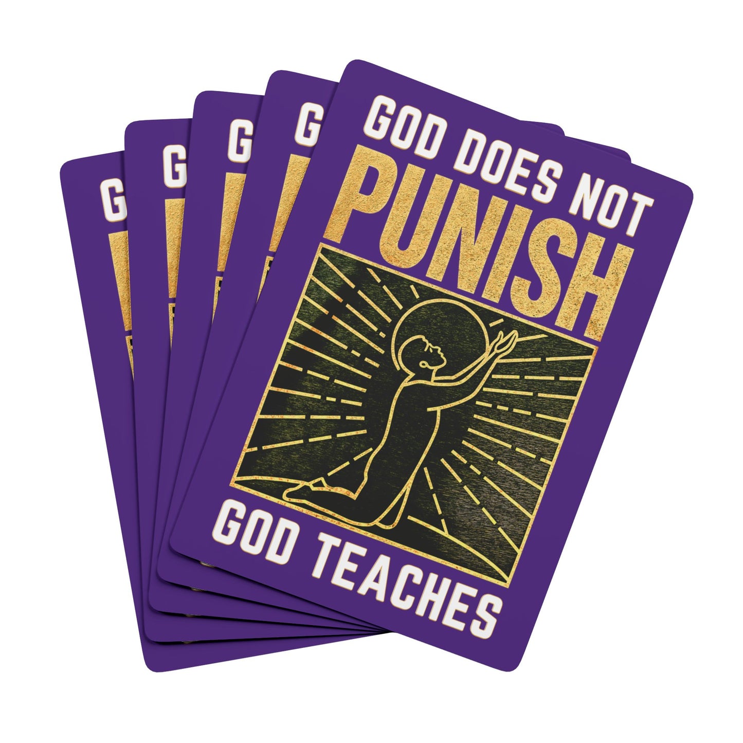 "God Does Not Punish - God Teaches" #03, Christian Playing Cards (Deep Purple)
