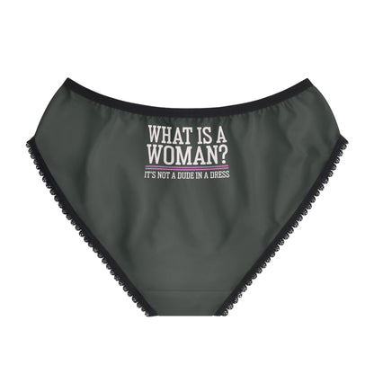"What is a Woman" #02, Women's Briefs (Hail Cloud Grey)