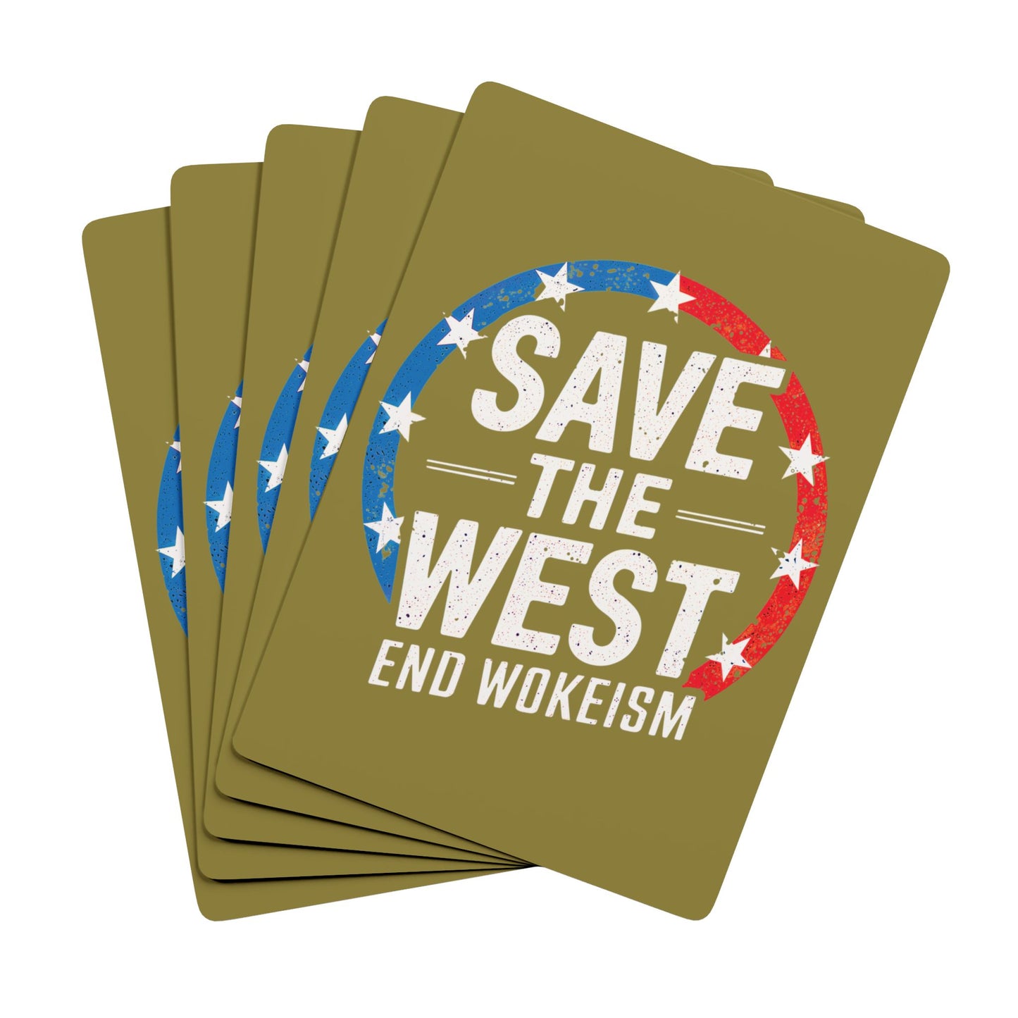 "Save the West - End Wokeism", Cultural Playing Cards (Camouflage Yellow)