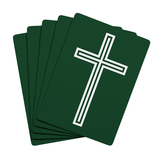 "A Simple Cross", Chrsitian Playing Cards (Zucchini Green)
